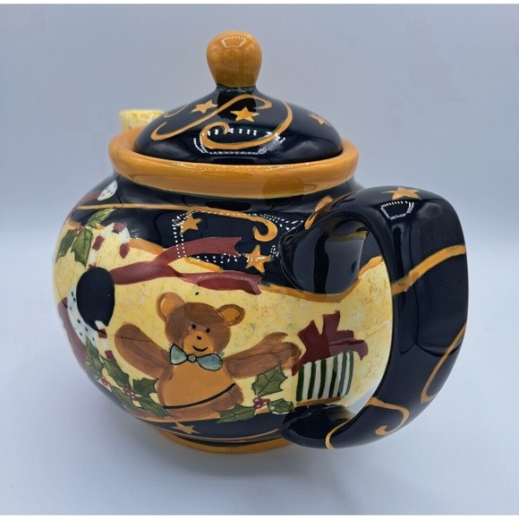 Earthenware Lang The Night Before Christmas Teapot Susan Winget 2001 - Picture 3 of 9